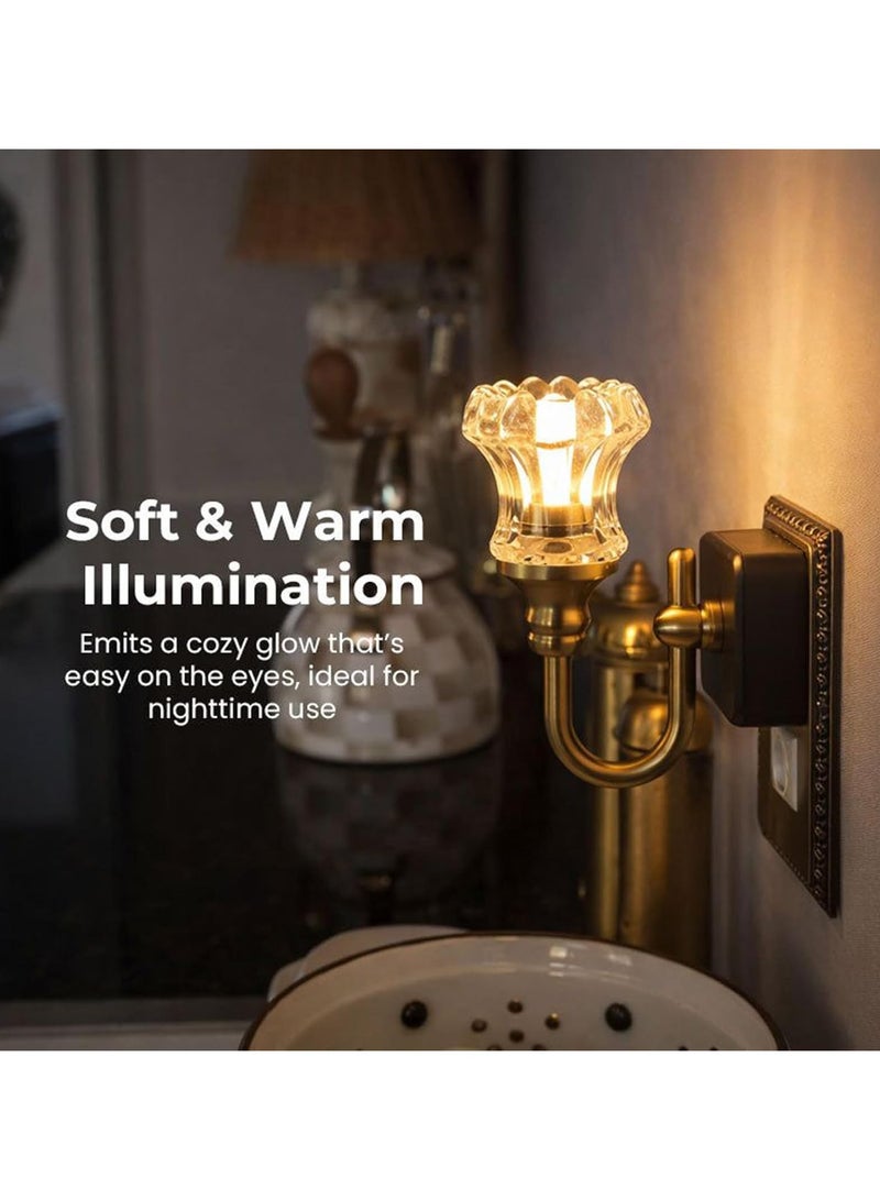general Wall-mounted night light, plug-in LED night light, elegant vintage LED night light wall lamp, retro soft warm wall lamp, perfect for home hallway, bedroom, and staircase decor. - Image 2